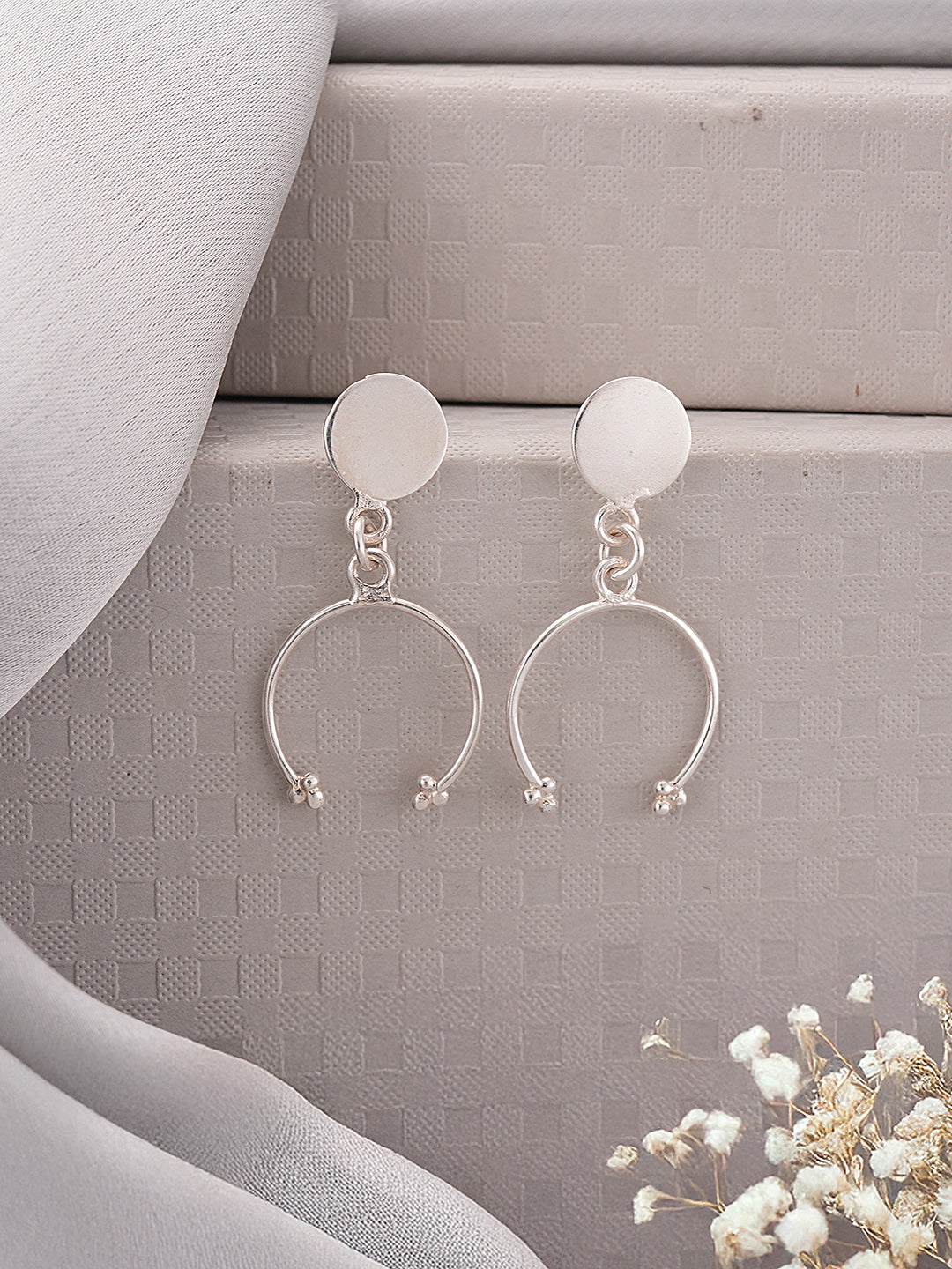 925 Sterling Silver Open Hoop Minimal Chic dangler Drop Earrings